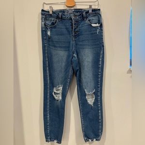 Distressed HighWaisted Skinny Jean